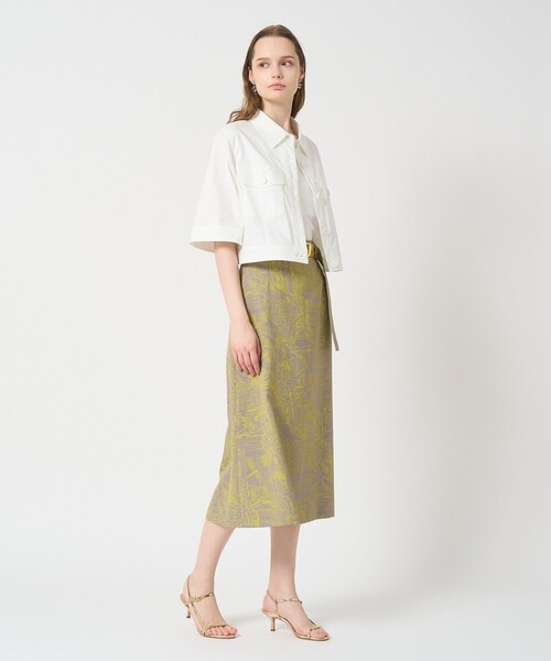 美品】ANAYI 2025AW シティスケーププリントAライン スカート ANAYI