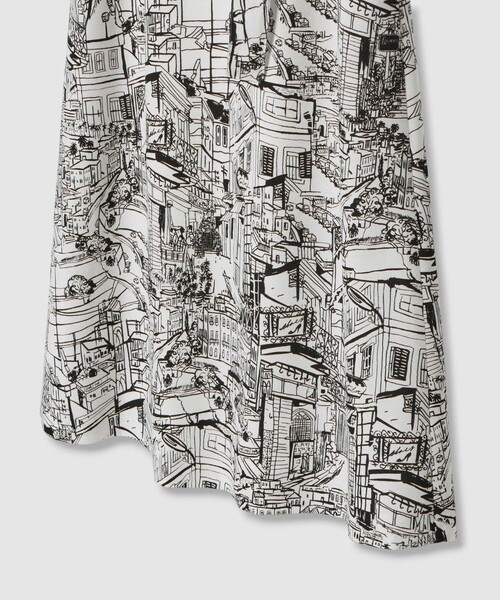 ANAYI（アナイ） スカート シティスケーププリントAライン スカート