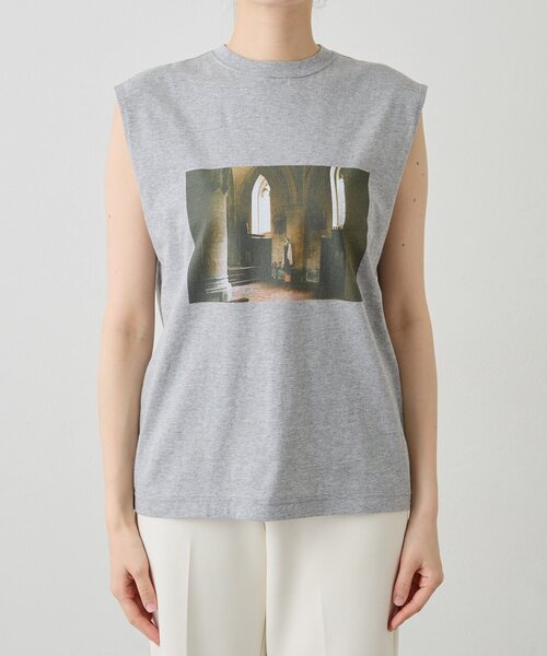 【ウィムガゼット】フォトノースリーブTシャツ Whim Gazette tシャツ フォトノースリーブTシャツ レディース