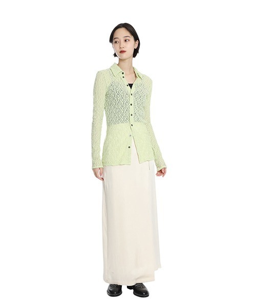 ブラウス シャツ CLANE / クラネ：「レディース」LADY LACE SHIRT：18105-1102「DEA」 レディース CLANE / クラネ： [レディース]LADY LACE SHIRT ： 18105-1102