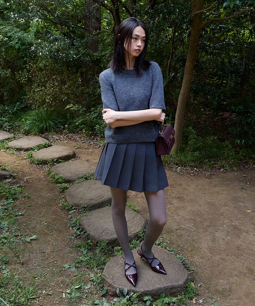 パンプス ポインテッドトゥ クロスオーバースリングバックキトゥンヒールの画像