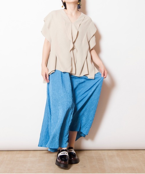 OSMOSIS ブラウス シャツ タックボリュームブラウス レディース