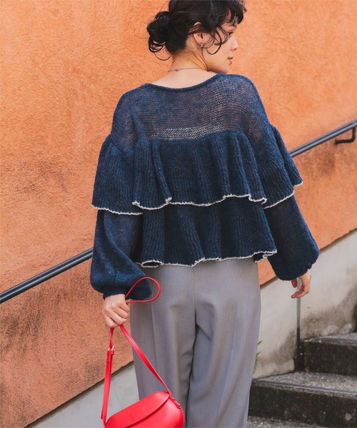 titivate（ティティベイト） ニット セーター ティアードフリルモヘア