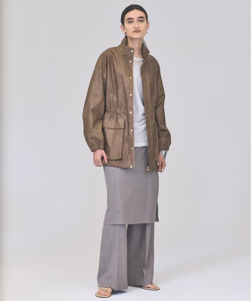 極美品✨ カレンソロジー レザーバンドカラーシャツジャケット