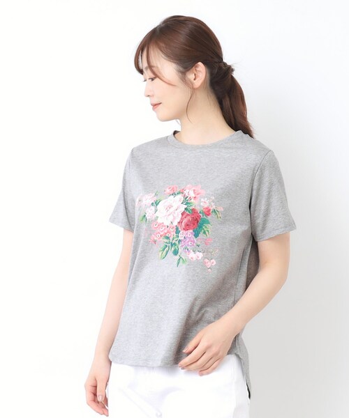 tシャツ 「接触冷感/UVカット／コットン100％」ストウ柄 Tシャツ レディース