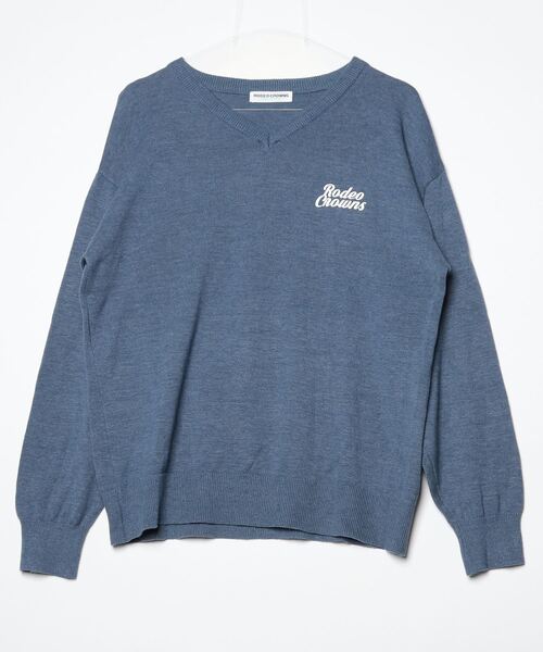 Rodeo Crowns（ロデオクラウンズ） Vネックニット FREE ブルー