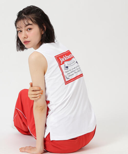 tシャツ 「Jack Bunny!!」「CHEERSシリーズ」UV 吸水速乾 PIN-KARIカノコ スリーブレスモックネックカットソー レディース