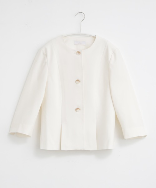 DRESS+ ジャケット ノーカラージャケット スリット入りノー