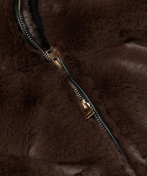 ブルゾン アウター Eco Fur Zip Up Stand Coller Coat メンズ レディースの画像