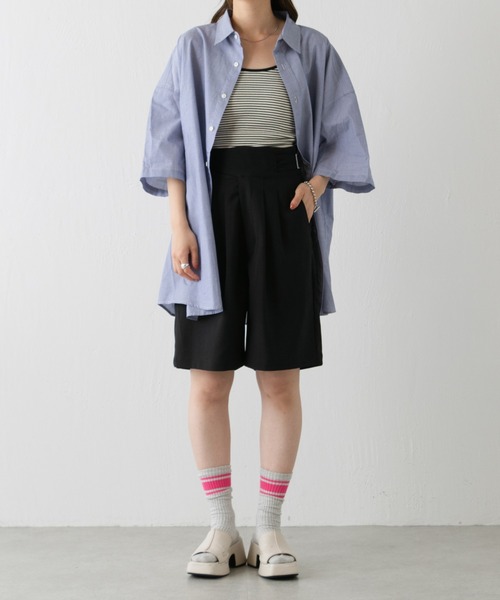 「WHIMSIC」 7分袖シャツ FREE ネイビー レディース_画像9