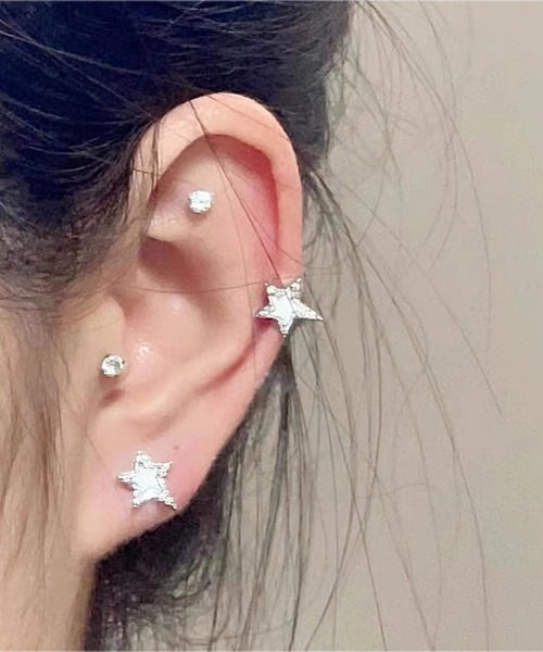 ピアス　No.5484 NO WAY ピアス /Bz/モノクロスターピアス/ペア(RZ) レディース メンズ