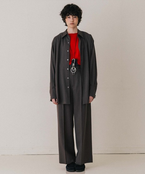 boutique310 洗える美人なウールシャツ　グレー新品未使用　完売品 CREDONA（クレドナ） ブラウス シャツ SAVILE WOOL SHIRT/サビルウール
