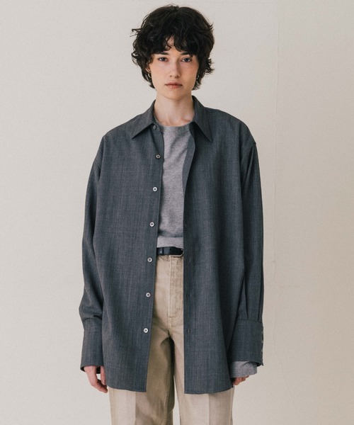 boutique310 洗える美人なウールシャツ　グレー新品未使用　完売品 CREDONA（クレドナ） ブラウス シャツ SAVILE WOOL SHIRT/サビルウール