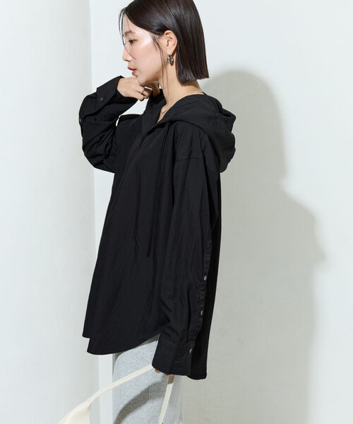 ブラウス シャツ 限定展開　フーディー ボタン オーバーシャツ レディース | FREAK'S STORE | 22