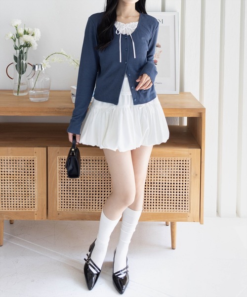 clear スカート フロントリボンバルーンミニスカート : ZOZOTOWN Yahoo