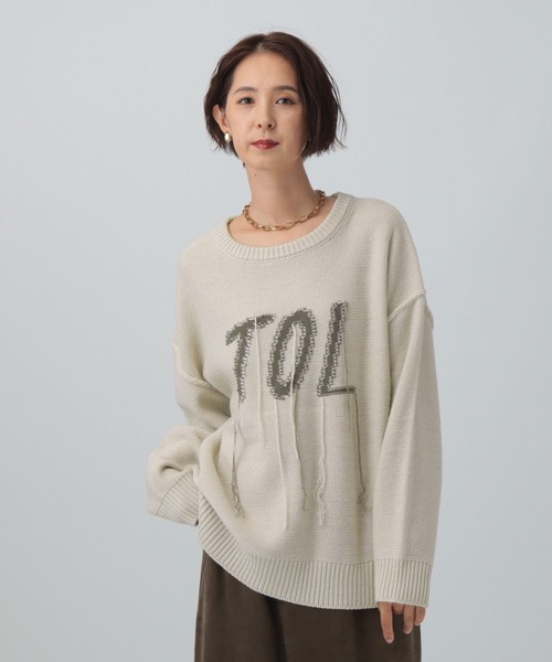 わた様 LEPSIM（レプシィム） ニット セーター 5ゲージインターシャロゴプル