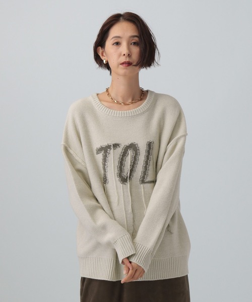 LEPSIM（レプシィム） ニット セーター 5ゲージインターシャロゴプル