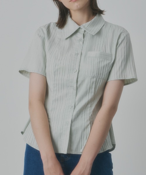 GIUNON」 半袖チュニック FREE アイボリー レディース round collar