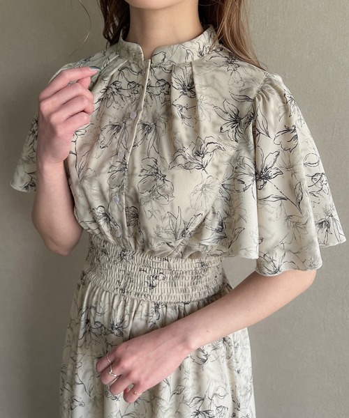「JUNOAH」 半袖ワンピース MEDIUM アイボリー レディース_画像2