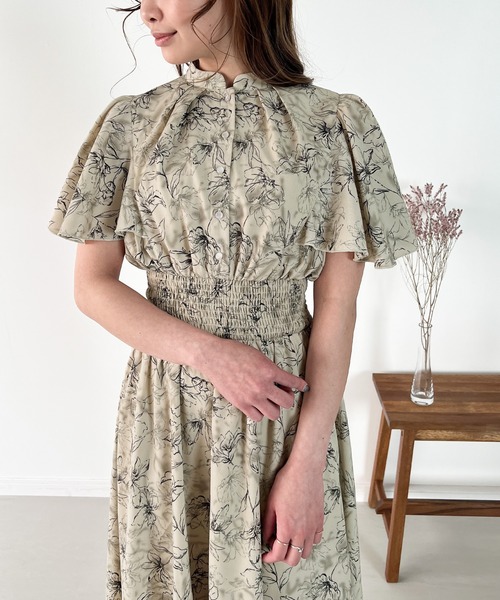「JUNOAH」 半袖ワンピース MEDIUM アイボリー レディース_画像3