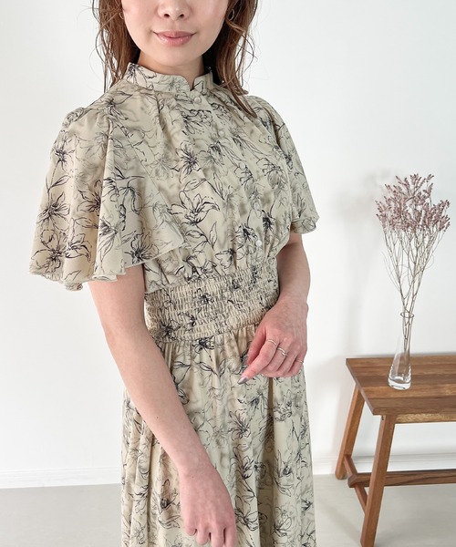 「JUNOAH」 半袖ワンピース MEDIUM アイボリー レディース_画像5