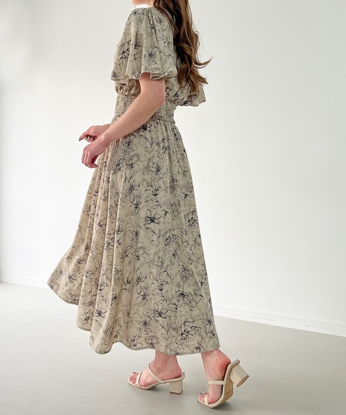 「JUNOAH」 半袖ワンピース MEDIUM アイボリー レディース_画像7