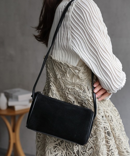 ap retro ショルダーバッグ バッグ スウェード調ミニボストン