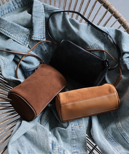 ap retro ショルダーバッグ バッグ スウェード調ミニボストン