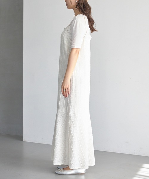 「LAVEANGE」 キャミソールワンピース 3L オフホワイト レディース_画像3