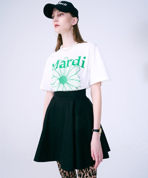 「Mardi Mercredi」 半袖Tシャツ FREE ホワイト×グリーン レディース_画像4