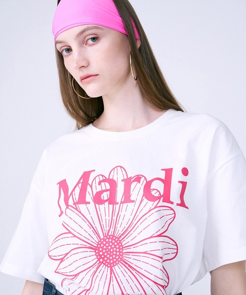 「Mardi Mercredi」 半袖Tシャツ FREE ホワイト×グリーン レディース_画像7