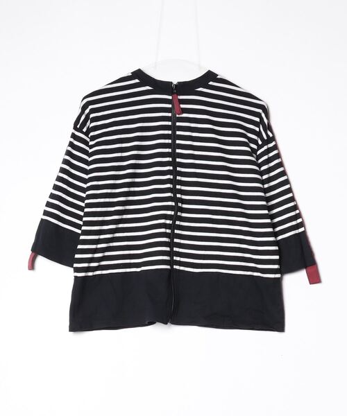 「MARECHAL TERRE」 半袖カットソー MEDIUM ブラック×ホワイト レディース_画像2