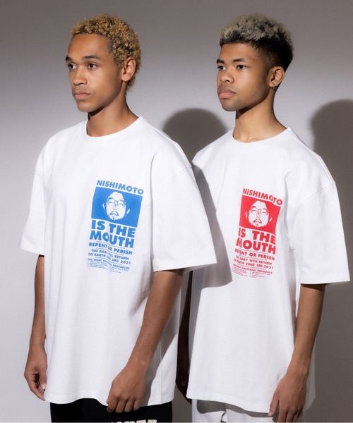 「NISHIMOTO IS THE MOUTH」 半袖Tシャツ LARGE ホワイト×ブラック メンズ_画像3