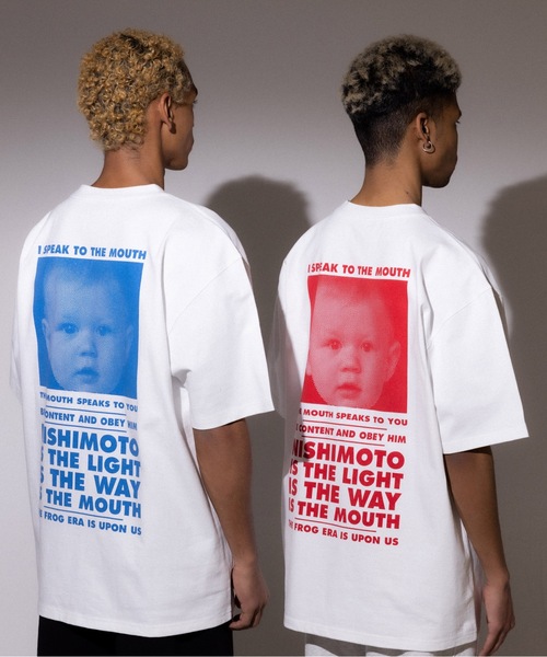 「NISHIMOTO IS THE MOUTH」 半袖Tシャツ LARGE ホワイト×ブラック メンズ_画像4