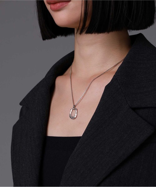 ネックレス “for Gift”クラフトテクスチャーホースシューネックレス/シルバー925「LION HEART / ライオンハート」の画像