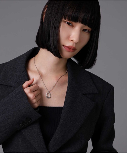 ネックレス “for Gift”クラフトテクスチャーホースシューネックレス/シルバー925「LION HEART / ライオンハート」の画像