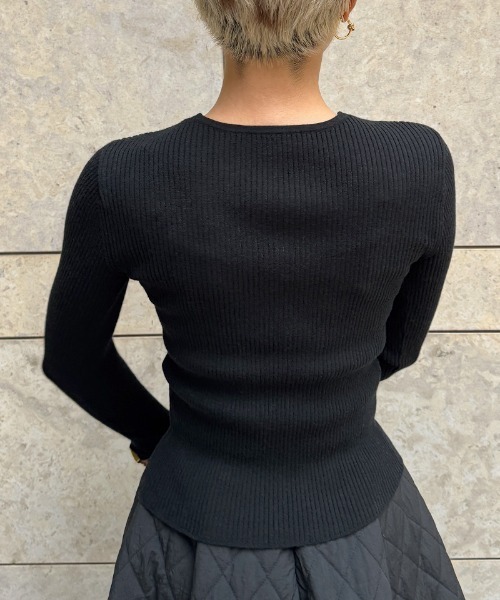 ウールシルクリブVネック カーディガン | ANAYI/アナイ | 三越伊勢丹