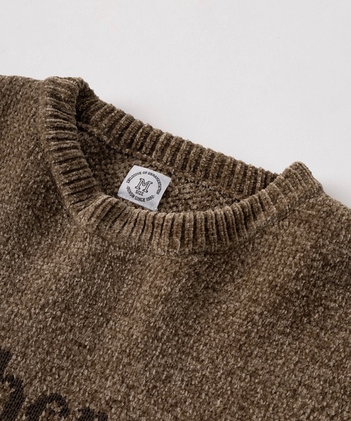 セーター ニット 「84」メッセージロゴ モール ジャガードニット