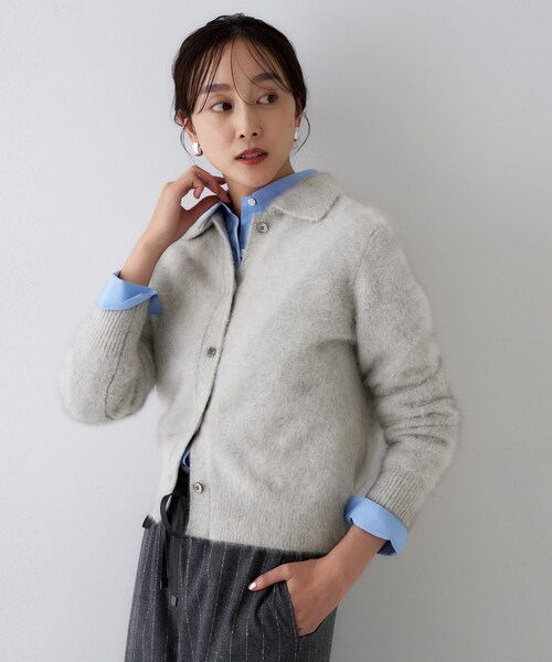 ◇美品 エポカ カシミヤ混 フォックスファー レディース カーディガン 40 ◇美品 EPOCA エポカ カシミヤ混 フォックスファー レディース