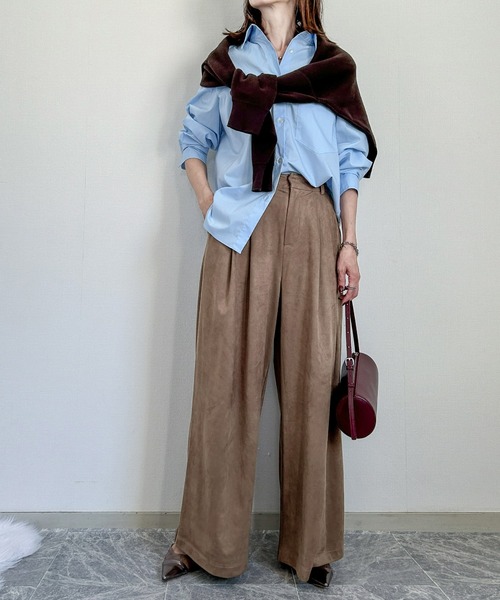 Cura Closet パンツ 「happy_acoaco select」スエードライク 2タック