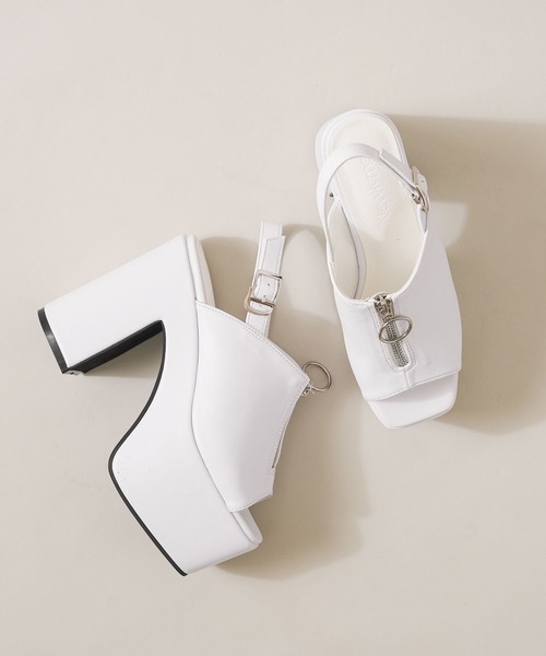「Newlyme」 ヒールサンダル MEDIUM ブラック レディース_画像8