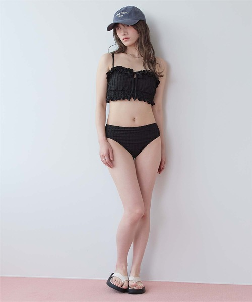 SEA DRESS（シードレス） 水着 3点セット/フリルデザインジャガード