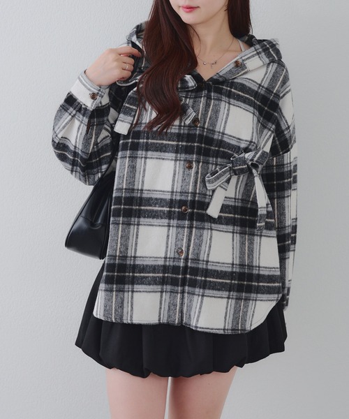 ANOTHER BRANCH OLIVE des OLIVE ブラウス シャツ リボン付チェック