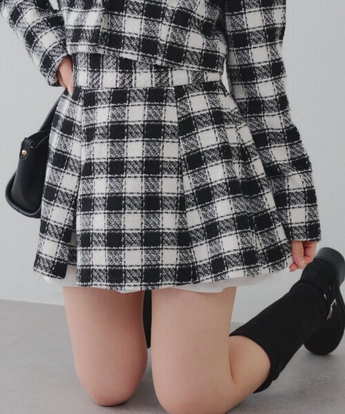 continuer de NICE CLAUP スカート 「セットアップ対応」ツイード裾