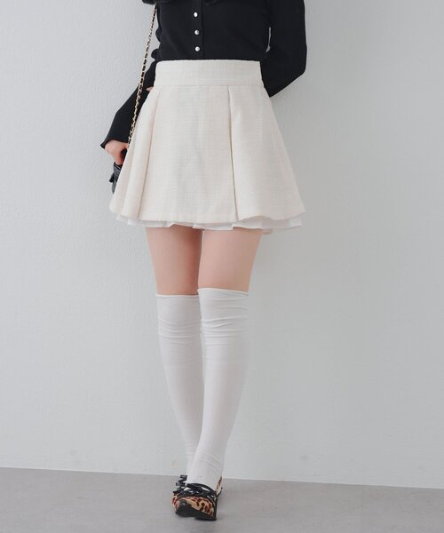 continuer de NICE CLAUP スカート 「セットアップ対応」ツイード裾