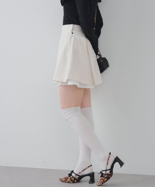 continuer de NICE CLAUP スカート 「セットアップ対応」ツイード裾