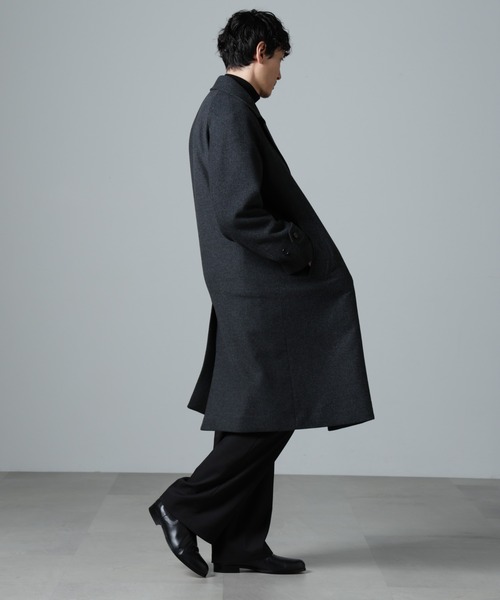 カシミヤ ダブルチェスターコート メンズ（丈タイプ：ロング）の