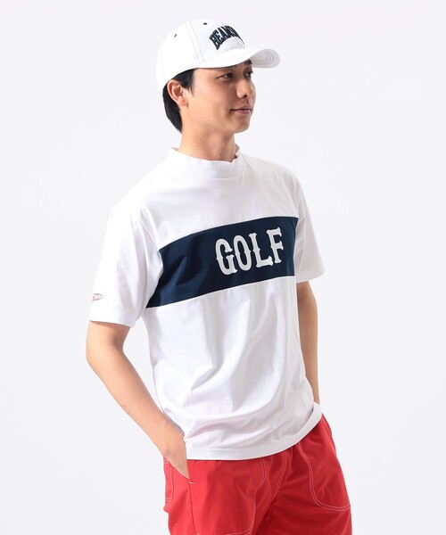 BEAMS GOLF ORANGE LABEL / スポーツロゴ モックタートルネック シャツ