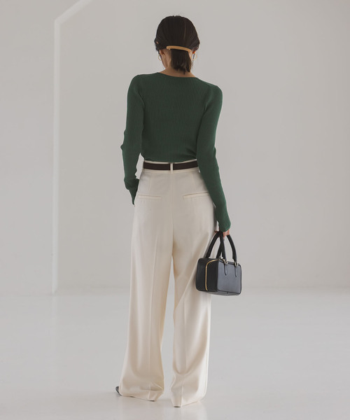 NOBLE（ノーブル） カーディガン CO/SILK リブカーディガン レディース