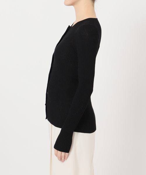 NOBLE（ノーブル） カーディガン CO/SILK リブカーディガン レディース